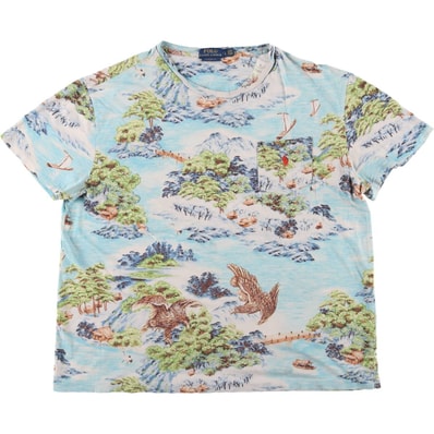 古着 ラルフローレン Ralph Lauren POLO RALPH LAUREN CLASSIC FIT オールオーバープリント 半袖 Tシャツ メンズL相当/eaa577576