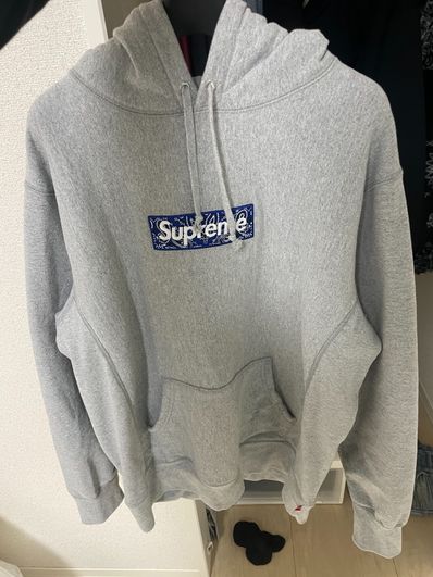 Supreme Bandana Box Logo Hooded Sweatshirt "Grey"