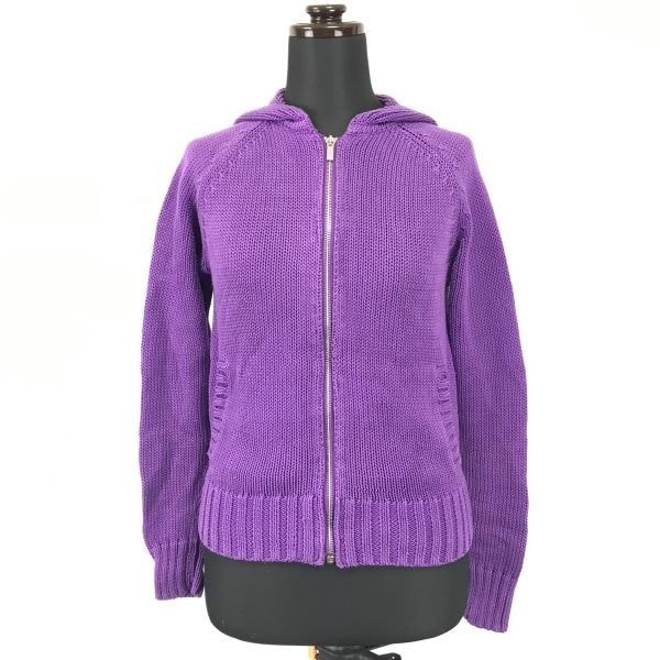 RALPH LAUREN SPORT★コットン/ジップアップ/ニットパーカー【women’s size -M/紫】インパクト21正規代理店タグ/Jacket/Jumper◆BH160