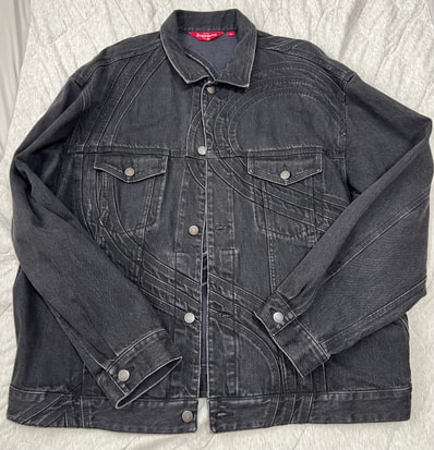 Supreme S Logo Denim Trucker Jacket "Washed Black"