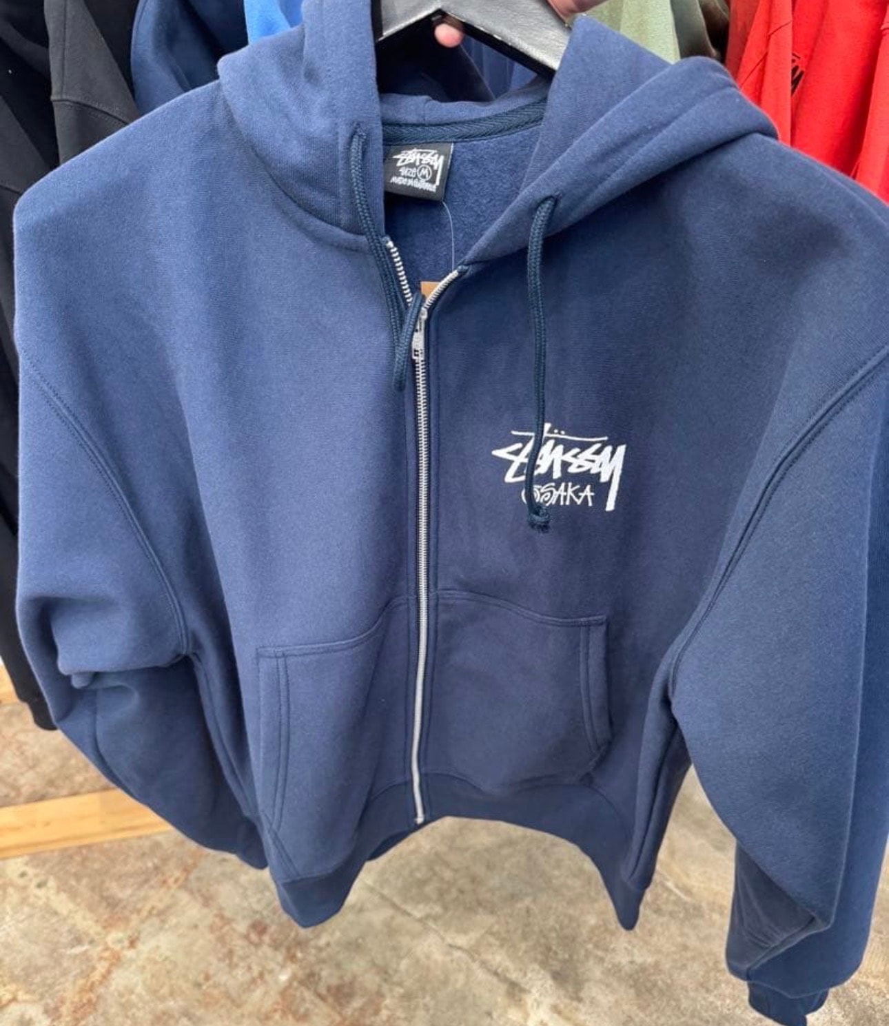 stussy 大阪限定2025ジップアップパーカネイビーMサイズ