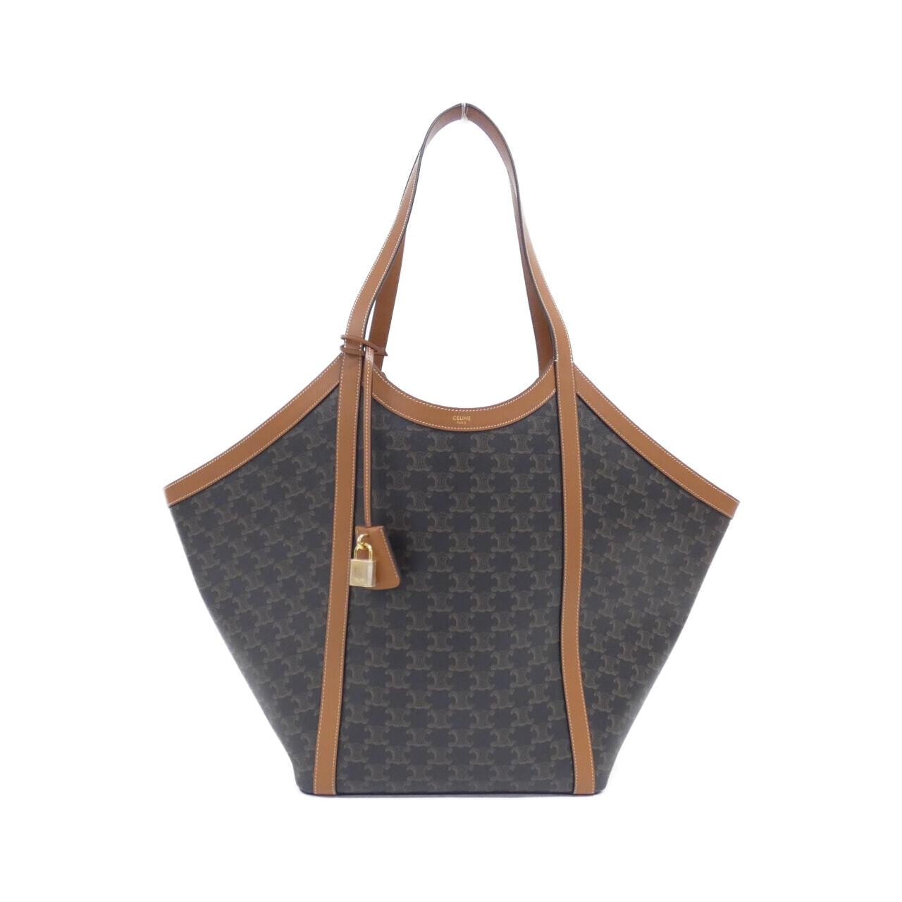 【CELINE】バーティカル カバ プリント キャンバス & カーフスキン タン CELINE（セリーヌ） トートバッグ Medium Cabas Vertical ミディアム