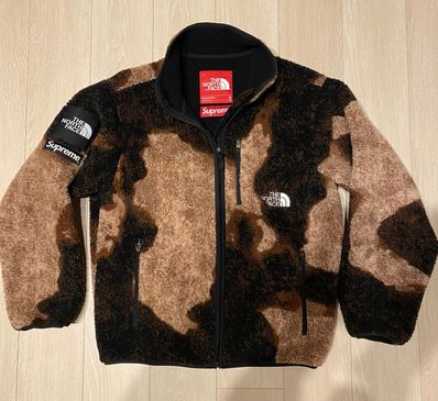 Supreme x The North Face Bleached Denim Print Fleece Jacket "Black"