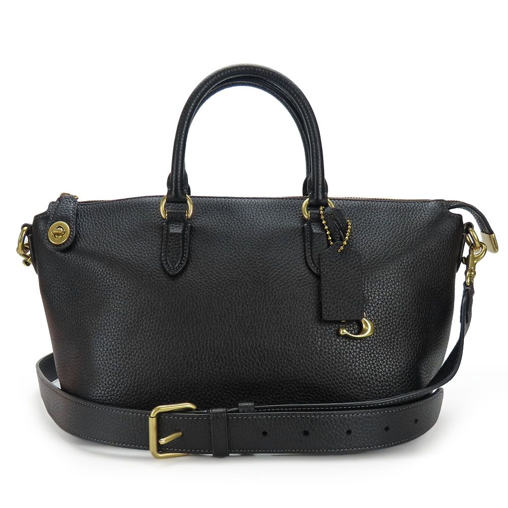【中古】 コーチ ハンドバッグ CE741 レザー ブラック ゴールド金具 2WAY ショルダーバッグ シンプル レディース 女性 COACH