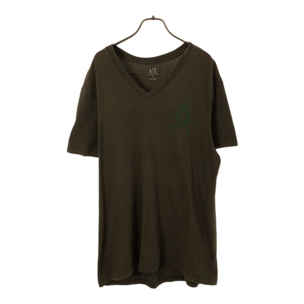 ARMANI EXCHANGE アルマーニ エクスチェンジ プリント 半袖 Vネック Tシャツ M カーキ