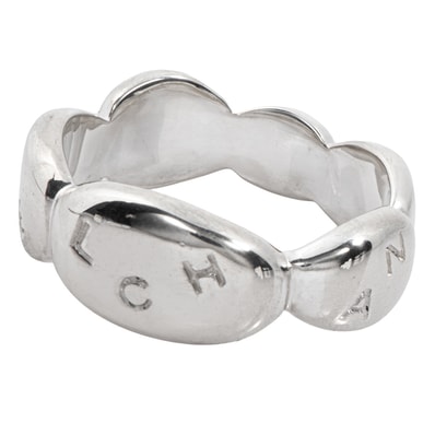CHANEL シャネル カメリア ロゴ リング 指輪 10号 スターリングシルバー シルバー【中古】