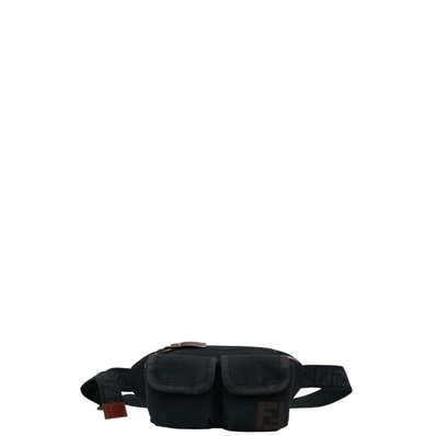 フェンディ ズッカ ボディバッグ 7VA149 ブラック キャンバス レディース FENDI 【中古】