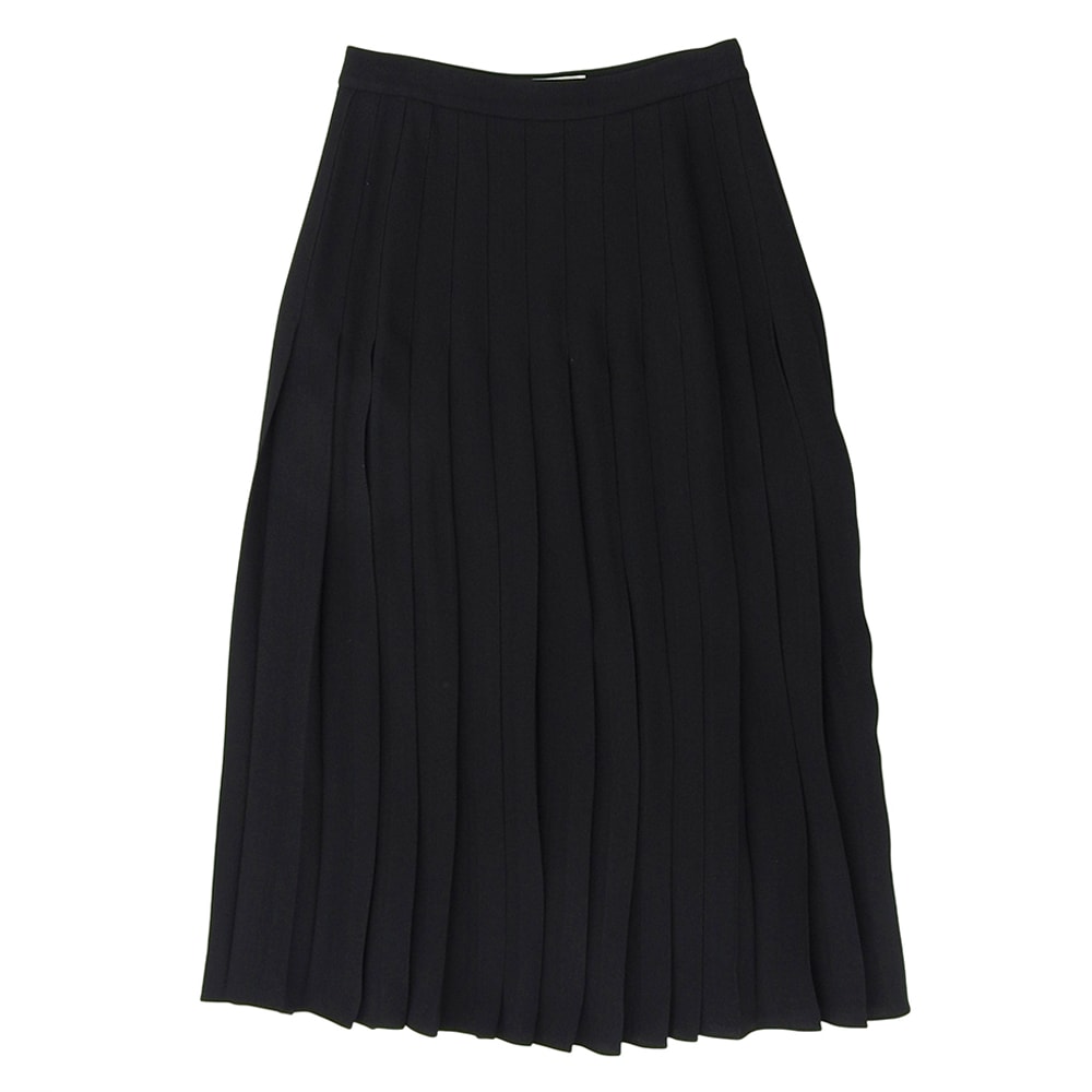 セリーヌ 美品 プリーツ スカート レディース ブラック 34 2J144865C 34