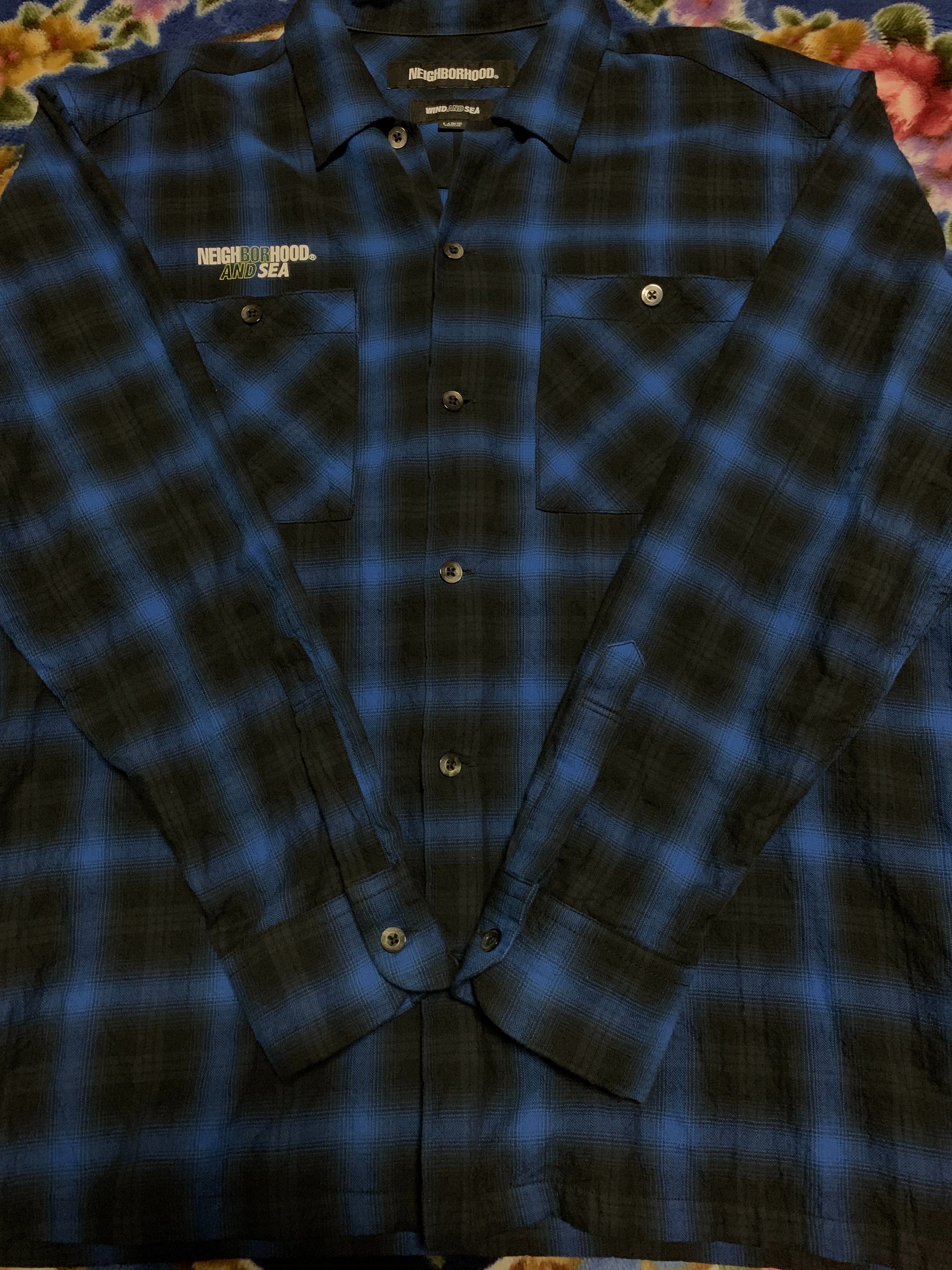 NEIGHBORHOOD×WIND AND SEA NAVY シャツ