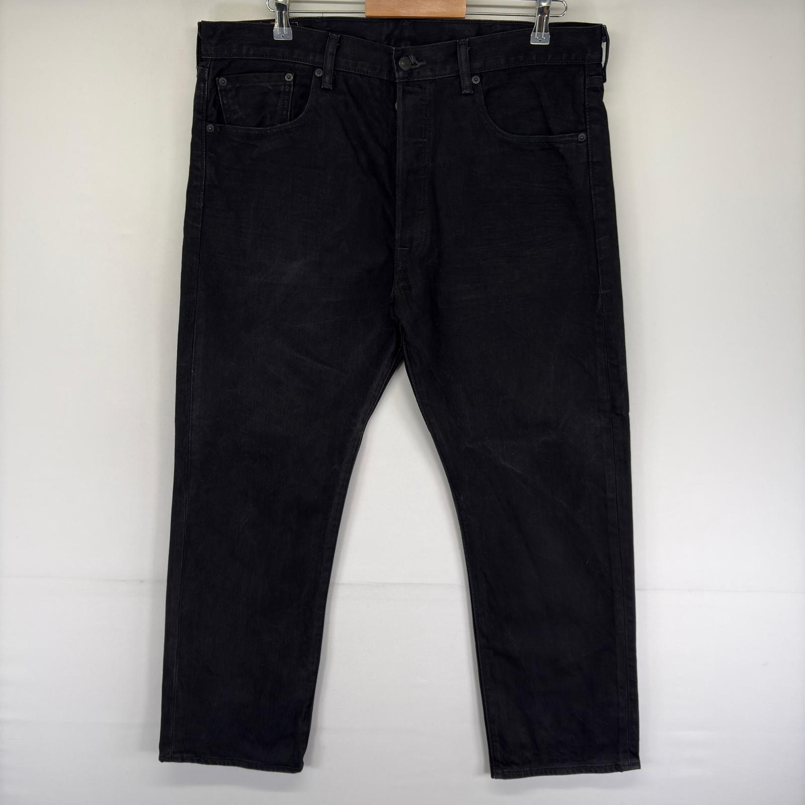 古着 リーバイス Levi's デニム パンツ 501 大きいサイズ ジーパン ストレート ボタンフライ w38 L30  ブラック系 メンズ