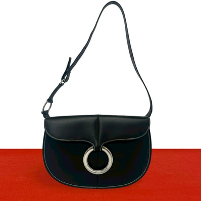 LOEWE ロエベ ロゴ リング 金具 レザー ショルダーバッグ ブラック
22768