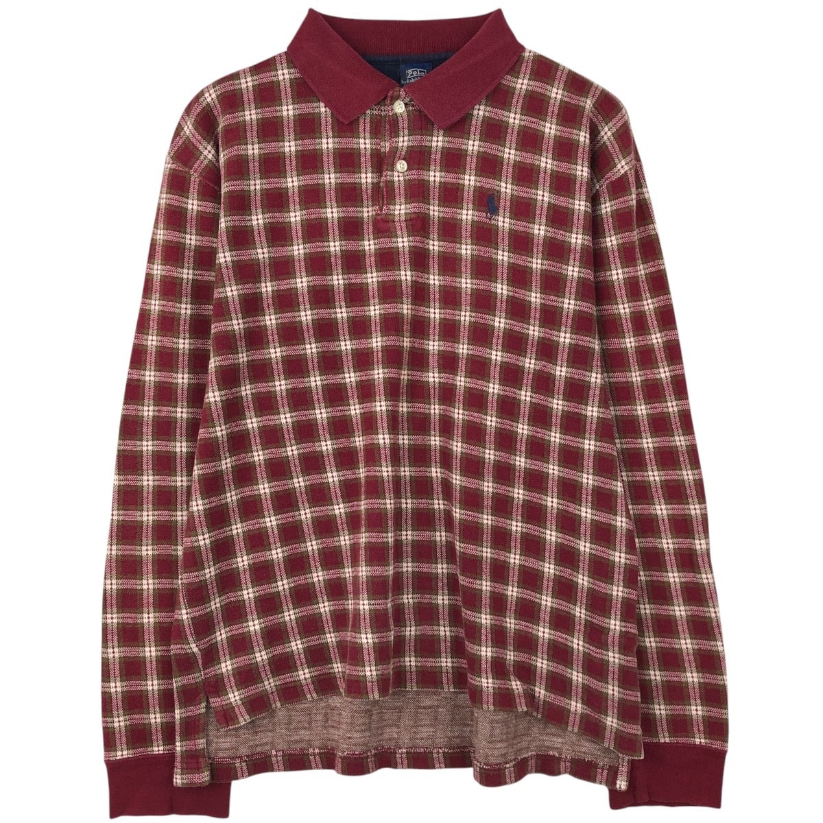古着 ラルフローレン Ralph Lauren POLO by Ralph Lauren 長袖 チェック ポロシャツ メンズXL相当/eaa667192