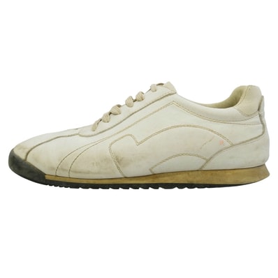 Salvatore Ferragamo サルヴァトーレフェラガモ レザー レースアップ ローカット スニーカー オフホワイト系 9【中古】