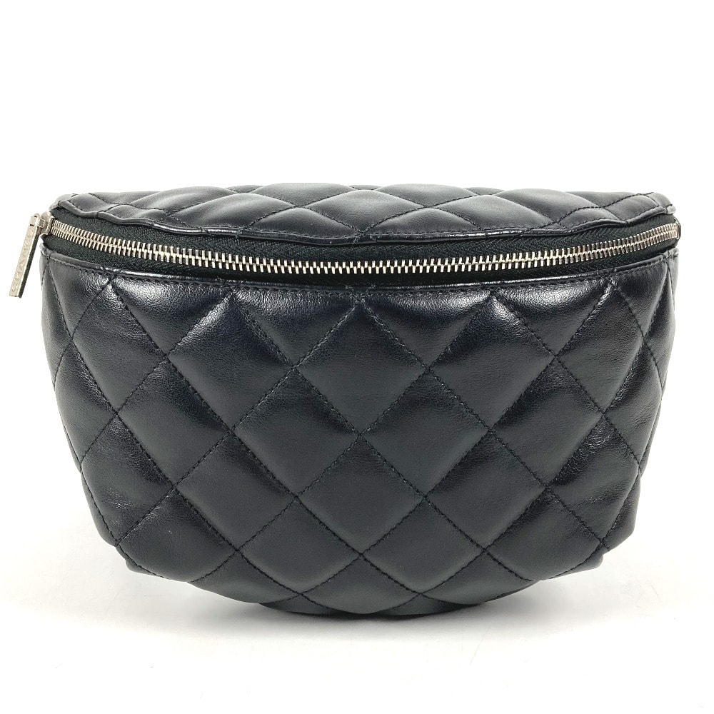 シャネル CHANEL CC ココマーク マトラッセ ユニフォーム UNIFORM ベルトバッグ ショルダーバッグ クロス ウエストバッグ ボディバッグ レザー ブラック