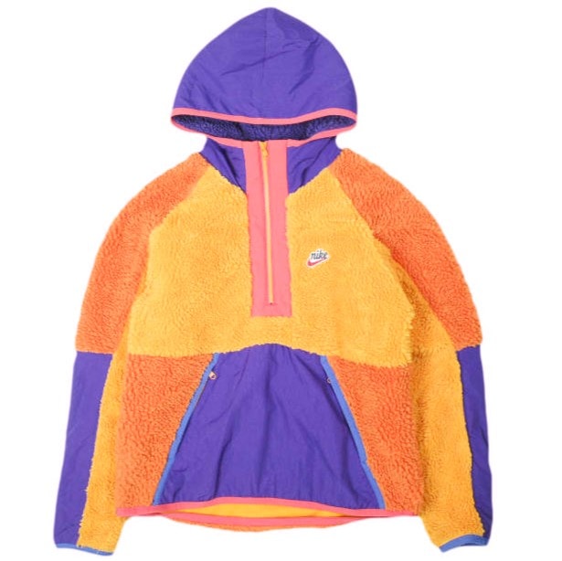 NIKE ナイキ Half Zip Sherpa Parka ハーフジップシェルパパーカー BV3767-886 S ORANGE/PURPLE NSW ボア フリース ジャケット アウター g26742