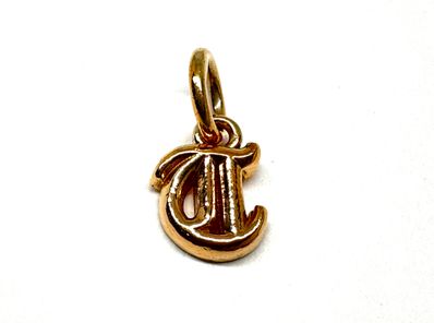 Chrome Hearts 22K Alphabet Stack T Initial Charm "Yellow Gold"