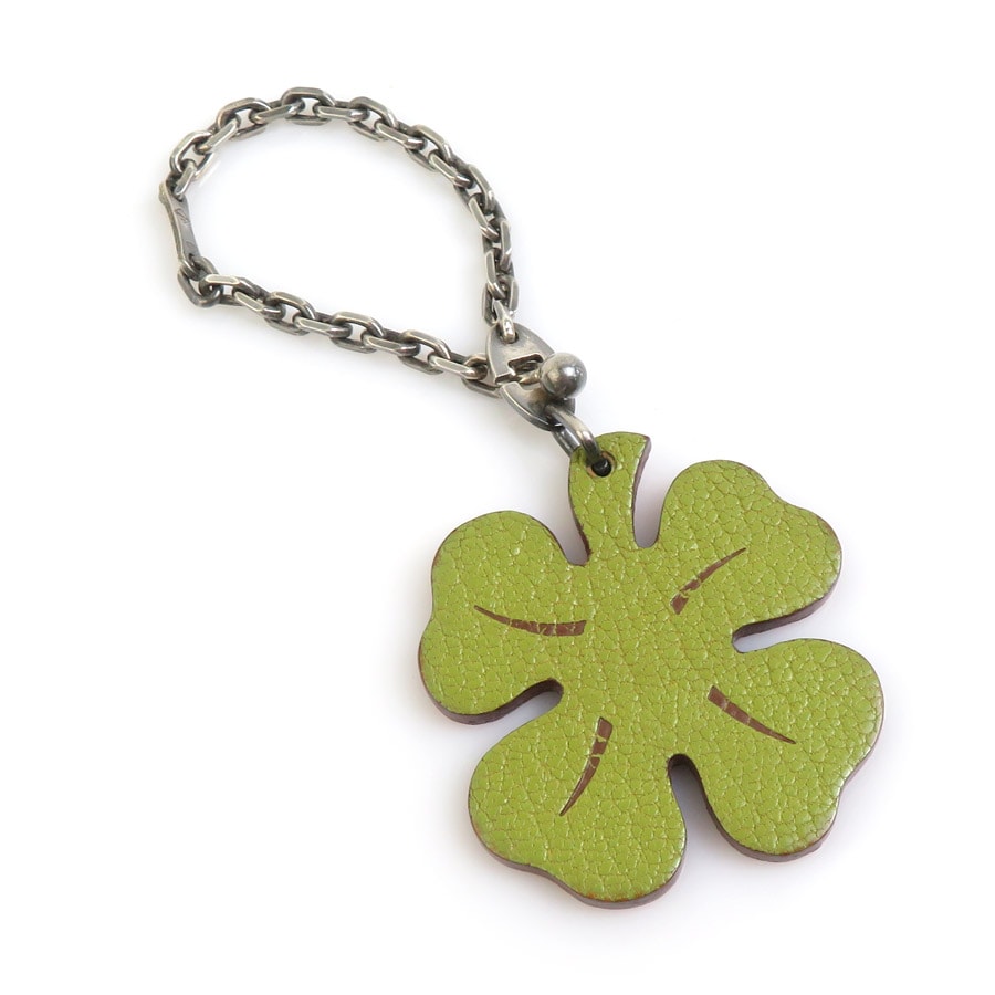 やや傷や汚れあり】エルメス HERMES チャーム クローバー レザー