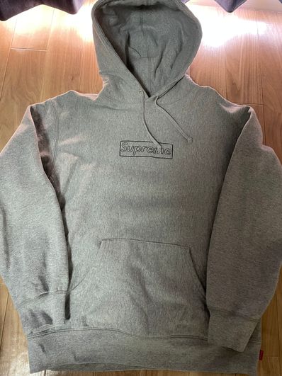 Supreme KAWS Chalk Logo Hooded Sweatshirt "Grey"(2021)