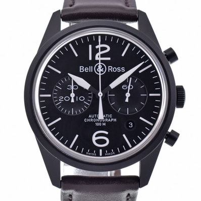 ベル&ロス Bell&Ross BR126 ヴィンテージオリジナル クロノグラフデイト ブラック 自動巻き メンズ 美品 箱・保証書付き 腕時計 H#149556