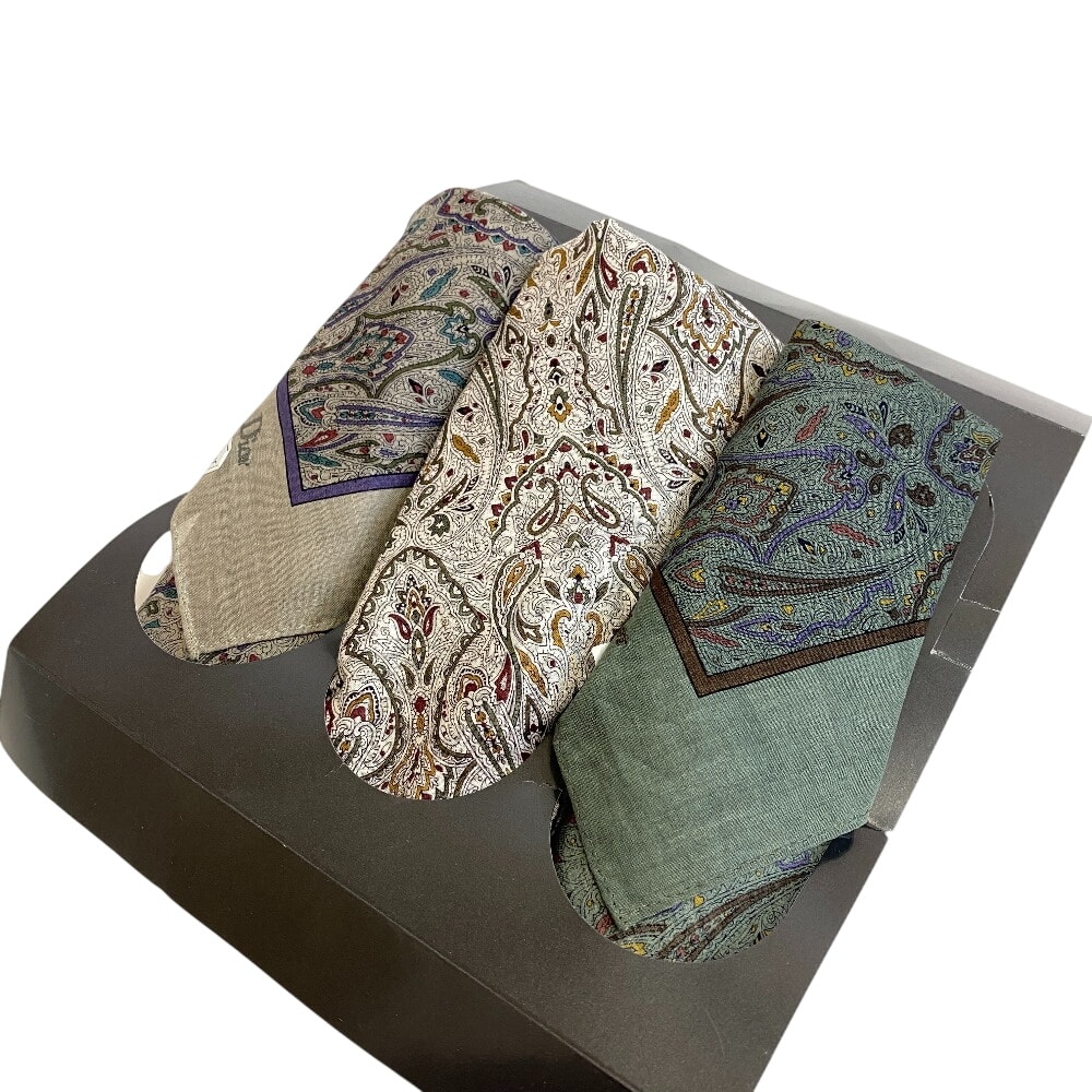 ディオール Dior ハンカチ 3枚セット マルチカラー