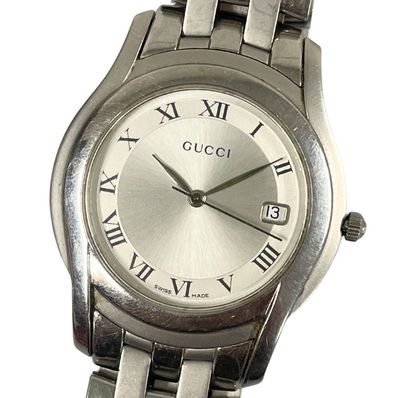 GUCCI グッチ 5500M Gクラス シルバー文字盤 デイト クォーツ メンズ 腕時計 C745