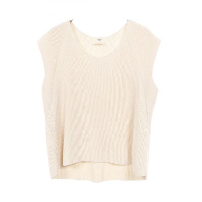 エルメス HERMES ニット タンクトップ 衣料品 トップス レーヨン コットン レディース アイボリー系 【中古】