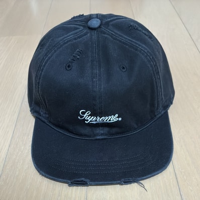Supreme Distressed Script 6-Panel "Black"