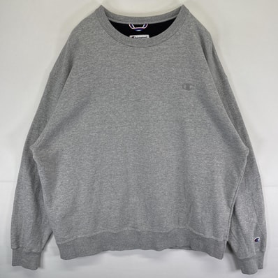 古着 チャンピオン Champion スウェット トレーナー プルオーバー クルーネック ワンポイントロゴ 大きいサイズ 2XL グレー メンズ
