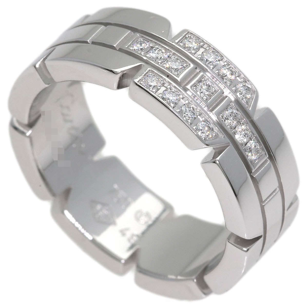 CARTIER カルティエ タンクフランセーズ ダイヤモンド #49 リング・指輪 K18WG レディース [中古]