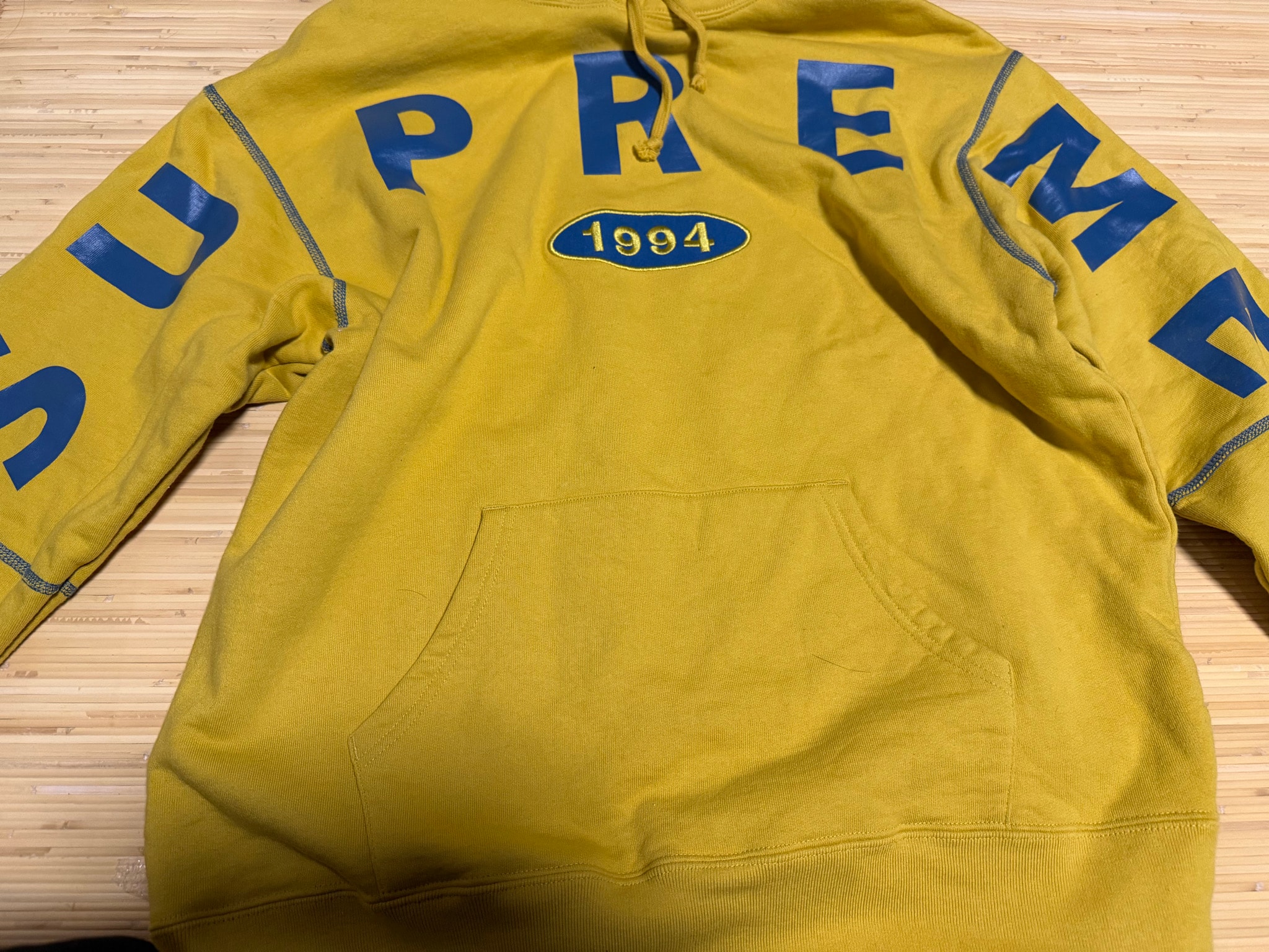 Supreme Spread Logo Hooded Sweatshirt "Mustard"