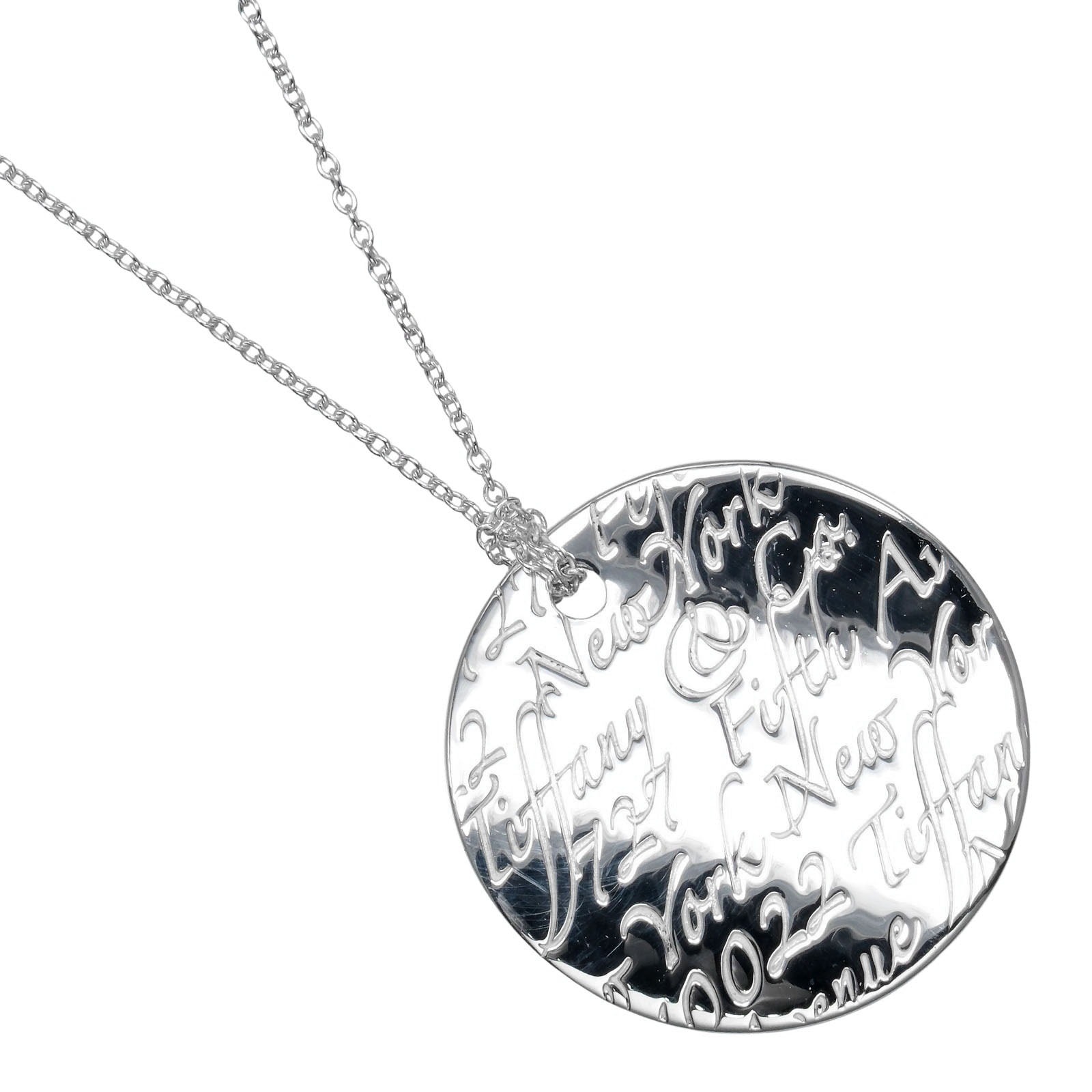 ティファニー ノーツ ラウンドタグ レディースネックレス