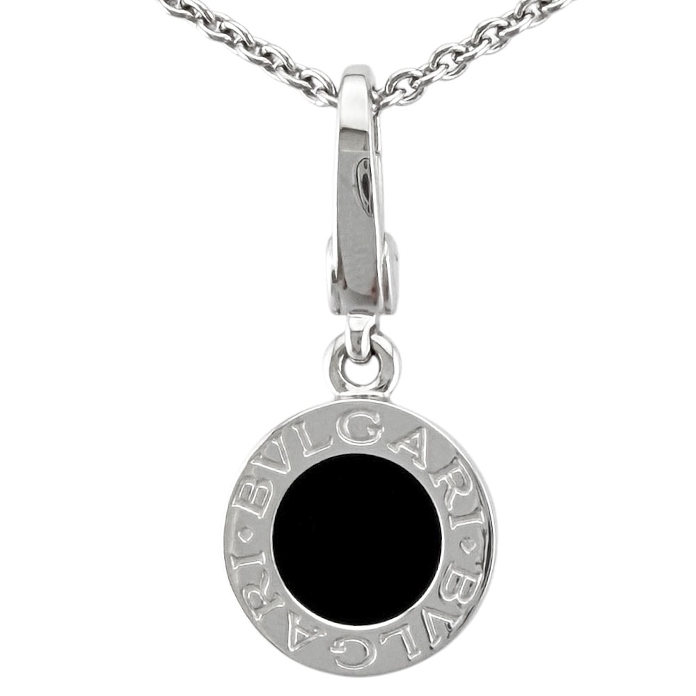 ブルガリ ブルガリブルガリ ネックレス 18金 K18ホワイトゴールド オニキス レディース BVLGARI 中古