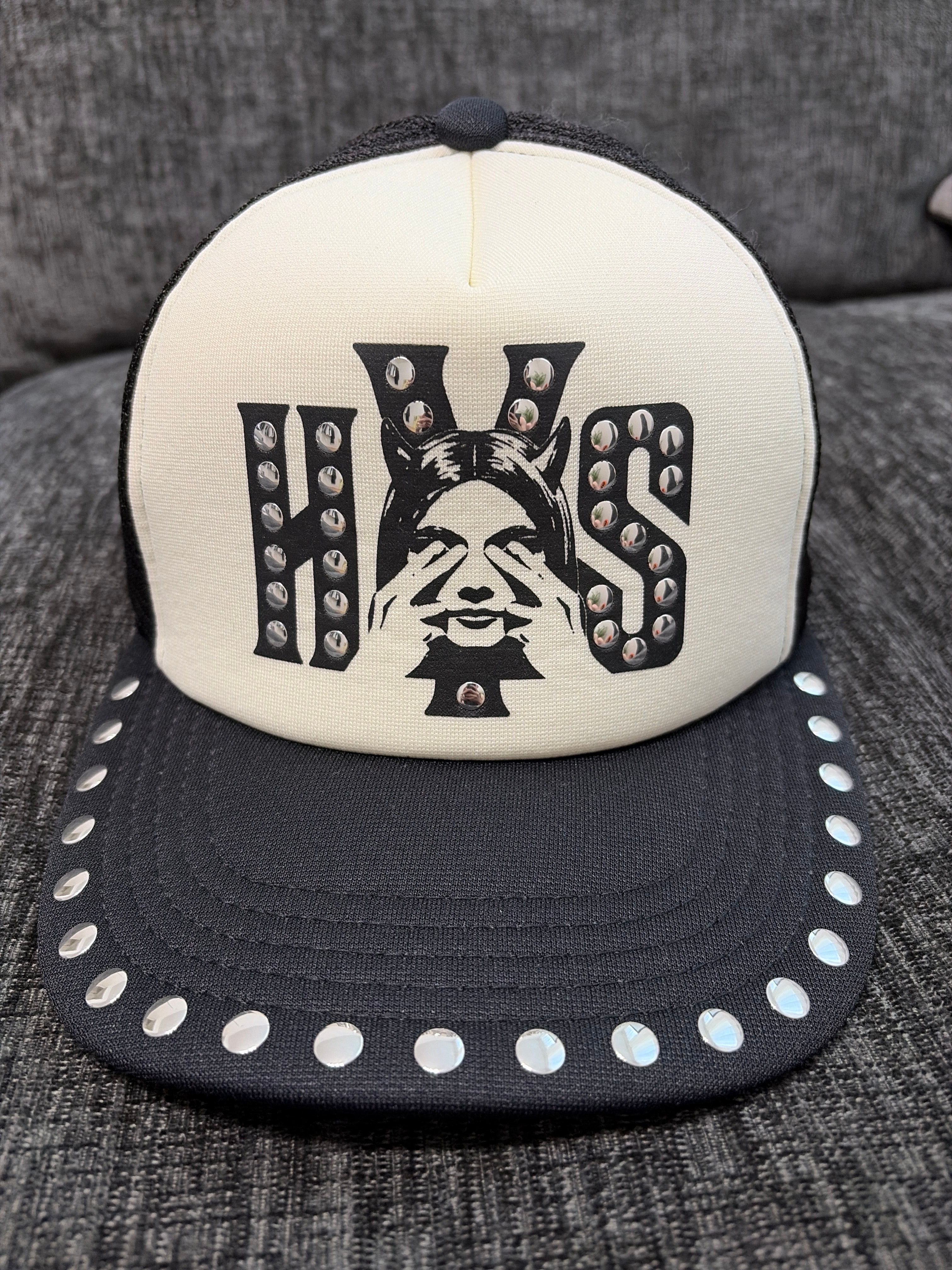 HYSTERIC GLAMOUR See No Evil Studded Mesh Cap "Black"