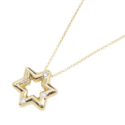 ティファニー TIFFANY&CO スター モチーフ 4PD ネックレス ネックレス ジュエリー K18(イエローゴールド) ダイヤモンド レディース ゴールド系 / クリア系 【中古】