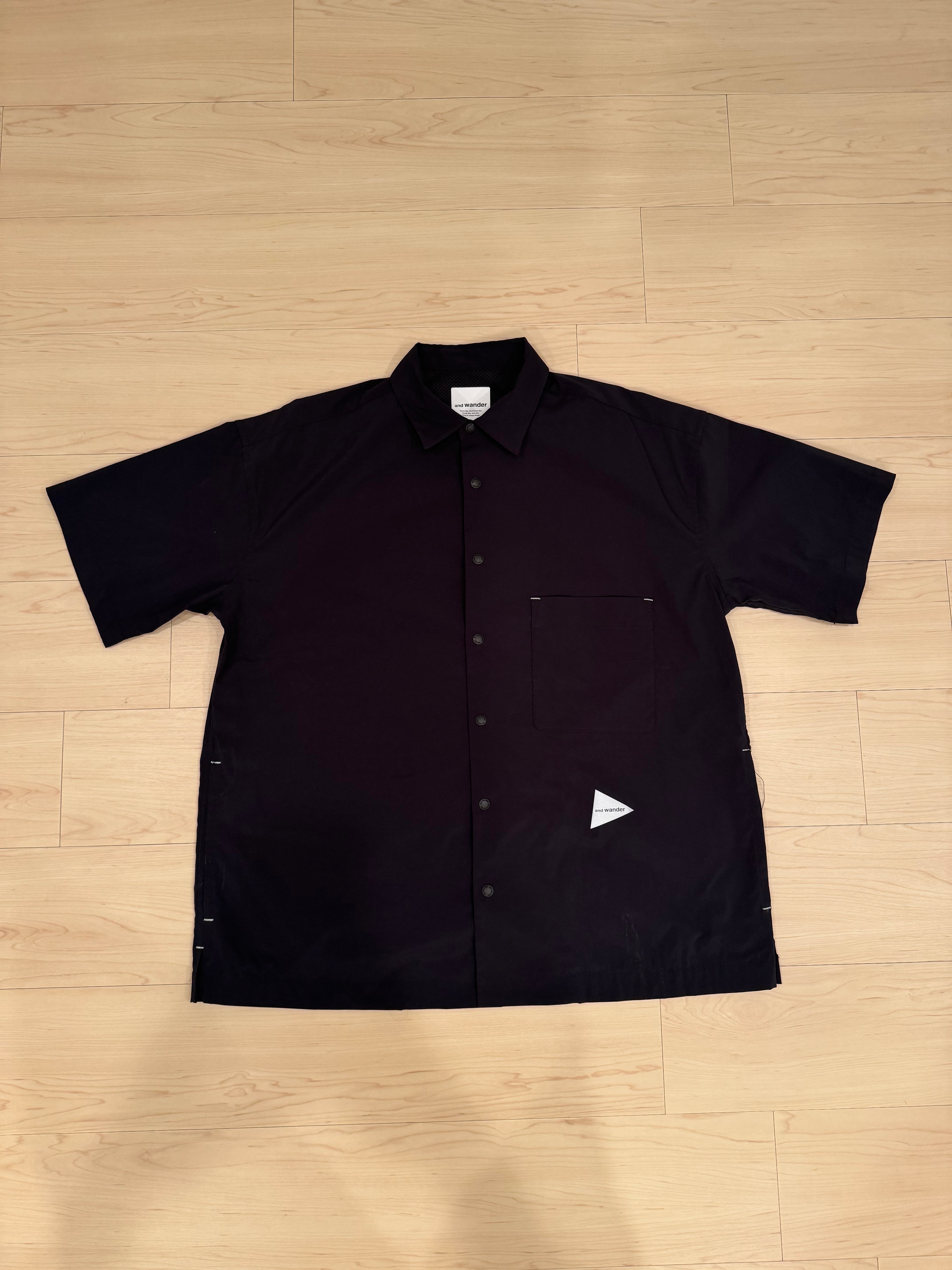 and wander UV Cut Stretch SS Shirt "Black"