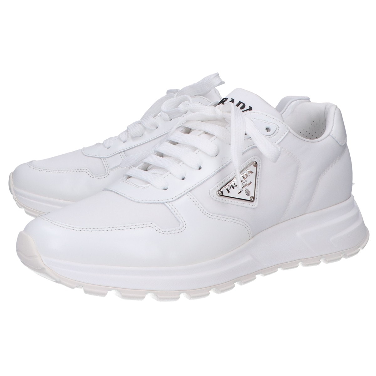 プラダ prax01　ブラッシュドレザー スニーカー　Re-Nylon　2EE369 8 1/2