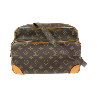 LOUIS VUITTON ルイヴィトン モノグラム ナイル ブラウン ゴールド金具 PVC レザー/ ショルダーバッグ ポシェット 408517 【中古】