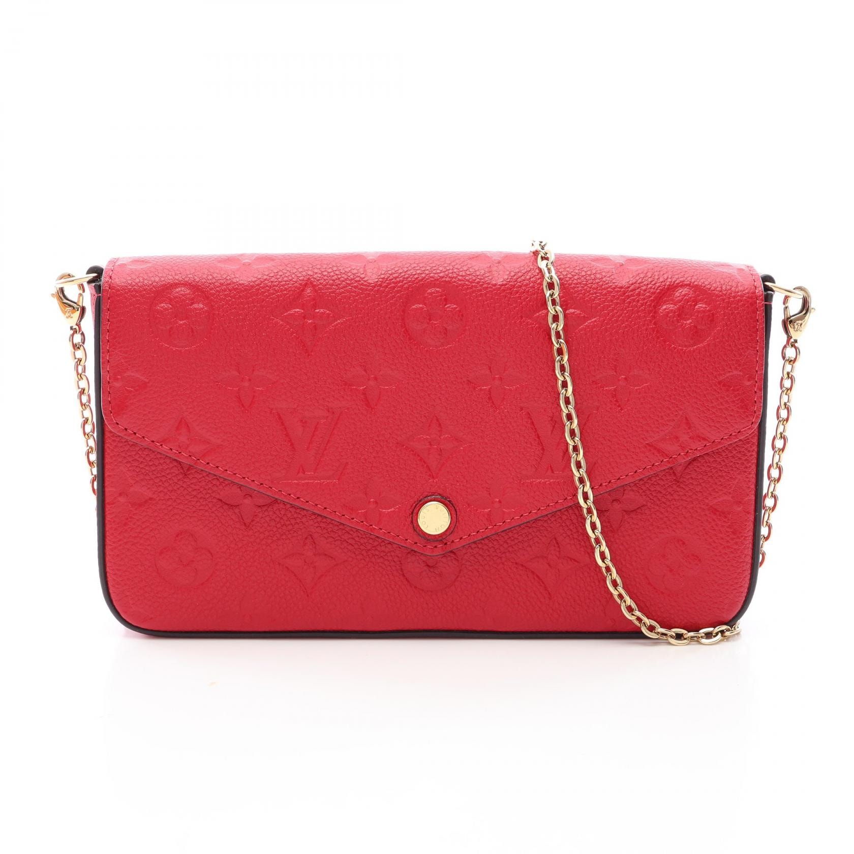 ルイ・ヴィトン LOUIS VUITTON ポシェット フェリシー モノグラムアンプント スカーレット ショルダーバッグ バッグ レザー レッド レディース レッド系 M63700 【中古】