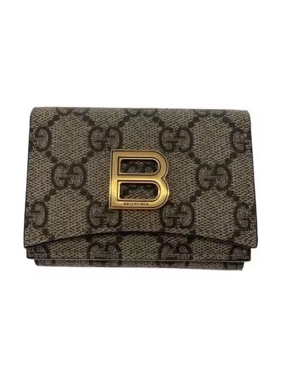 GUCCI x BALENCIAGA The Hacker Card Case Wallet "Beige/Ebony"