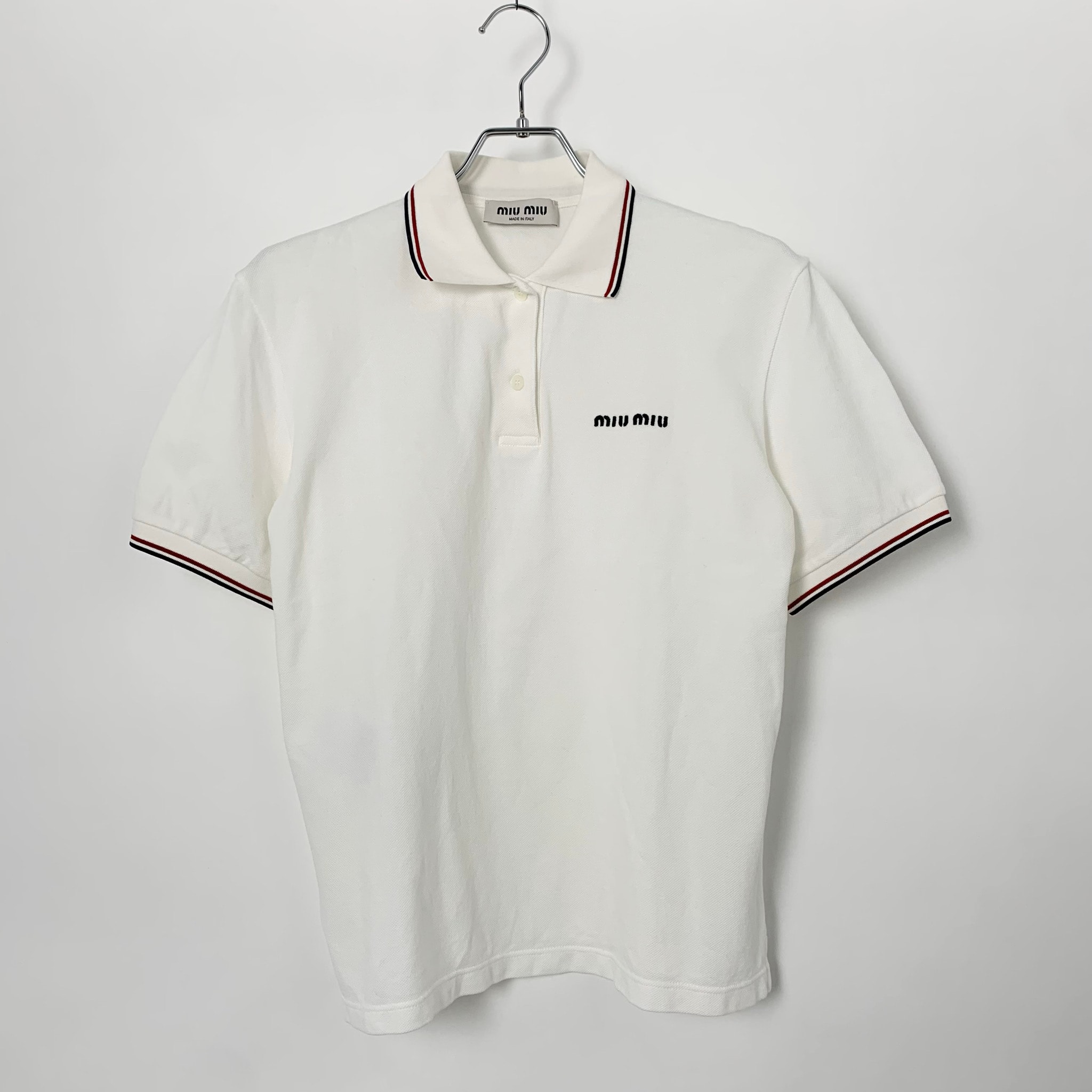 MIUMIU Cotton Pique Polo Shirt "White"