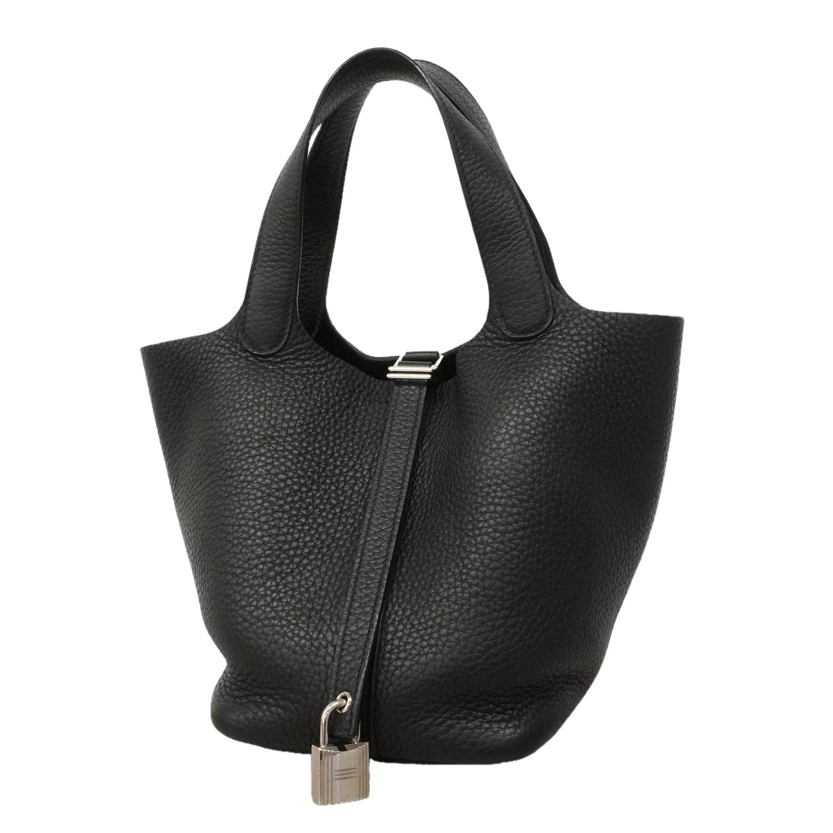 ★SALE【6id5984】エルメス ハンドバッグ ピコタンロックPM トリヨンクレマンス ブラック シルバー金具 V刻印【中古】レディース