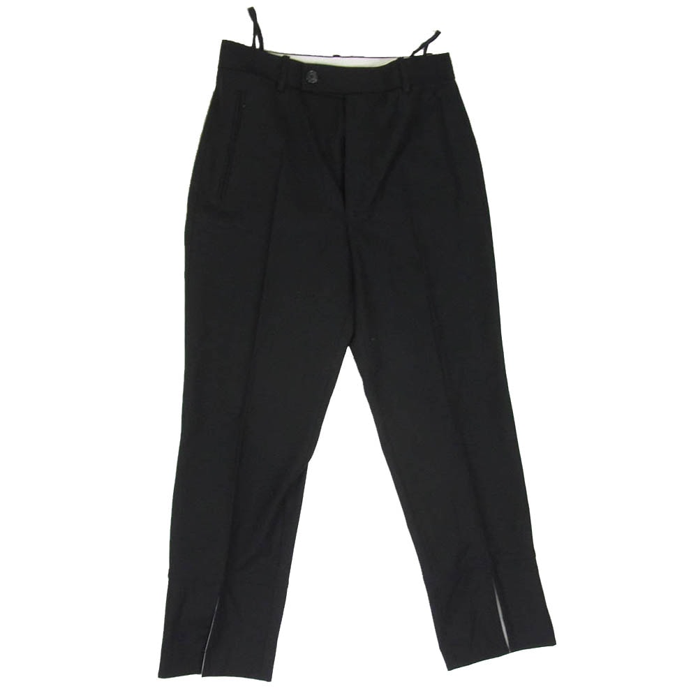 HELMUT LANG ヘルムートラング ウール センタースリット スラックス パンツ ブラック系 4【中古】