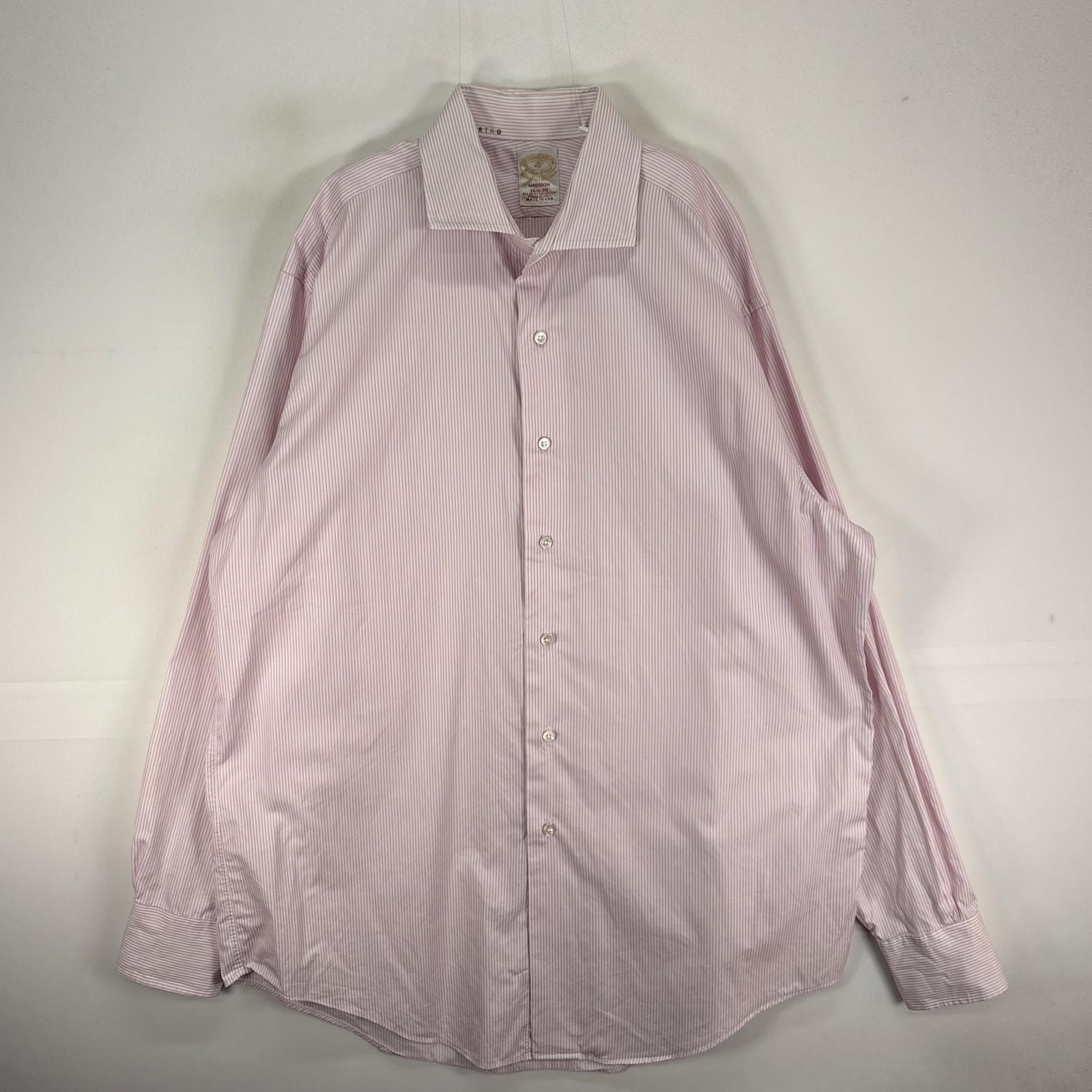 古着 ブルックスブラザーズ Brooks Brothers 長袖シャツ カラーステイ GOLDEN FLEECE L  ピンク系 ストライプ メンズ