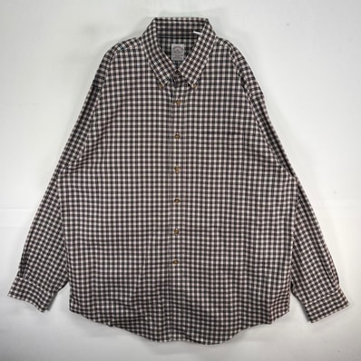 古着 ブルックスブラザーズ Brooks Brothers 長袖シャツ チェック 胸ポケ ボタンダウン XL ブラック系 マルチカラー メンズ