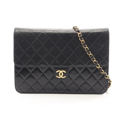 シャネル CHANEL マトラッセ プッシュロック ショルダーバッグ バッグ ラムスキン(羊革) レディース ブラック系 【中古】