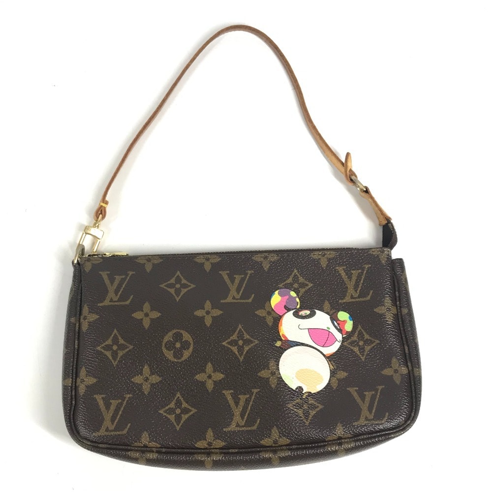 ルイヴィトン LOUIS VUITTON ポシェットアクセソワール M51981 モノグラム パンダ 村上隆 カバン アクセサリーポーチ ハンドバッグ ショルダーバッグ モノグラムキャンバス ブラウン