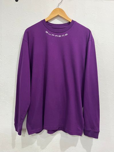 Supreme Collar Logo L/S Top "Plum"