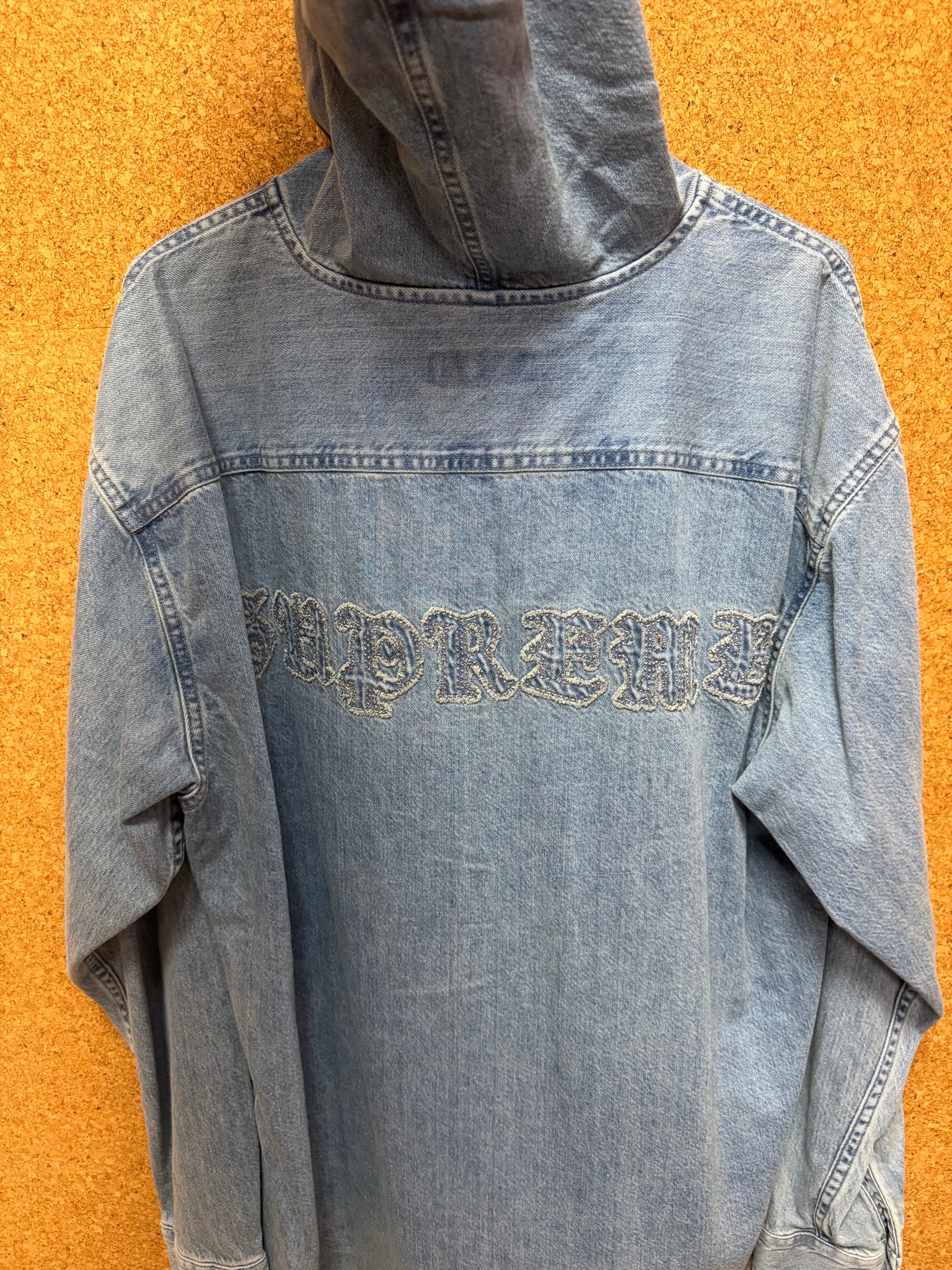 Supreme Hooded Denim Shirt "Washed Indigo"