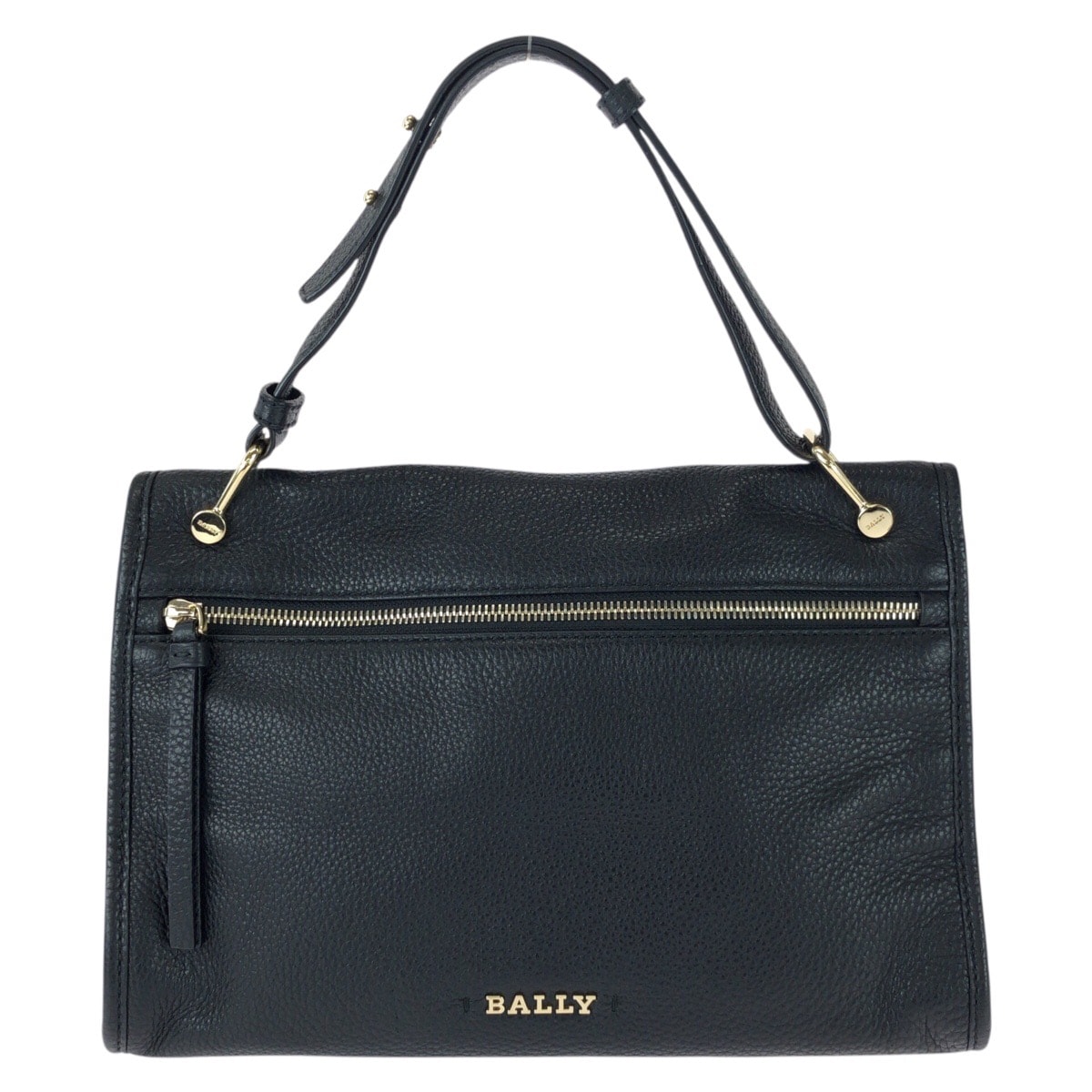 美品 BALLY バリー BLOOM HOBO ブラック 黒 ゴールド金具 レザー ハンドバッグ 603804 【中古】