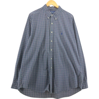 古着 ラルフローレン Ralph Lauren BLAKE 長袖 ボタンダウンチェックシャツ メンズXXL相当/eaa557749